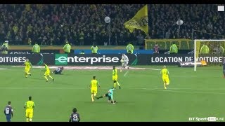 The unbelievable moment referee in PSG clash kicks out at Nantes star before sending him off [upl. by Nnawaj]