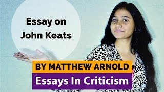 Essay on John Keats  By Matthew Arnold  Summary in hindi [upl. by Meador931]