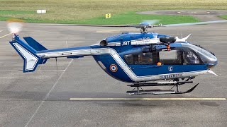 Eurocopter EC145  Gendarmerie  Startup amp Takeoff at Nancy Essey Airport helicopter aviation [upl. by Ahslek689]