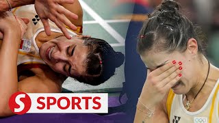 Cruel blow for Carolina as tearful Spaniard limps out of Olympics [upl. by Humfried840]