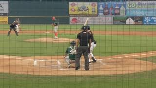 Adley Rutschman playing for Delmarva Shorebirds August 22 2019 drives in a run at Shorebirds Stadium [upl. by Noruq450]