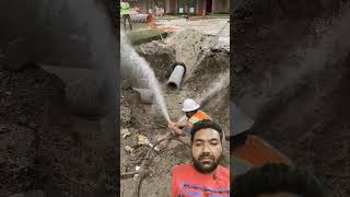 High pressure main water pipe repair process construction plumbing water trenchdrain drain [upl. by Ydniw401]