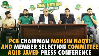 PCB Chairman Mohsin Naqvi and Member Selection Committee Aqib Javed Press Conference  PCB [upl. by Baptist3]