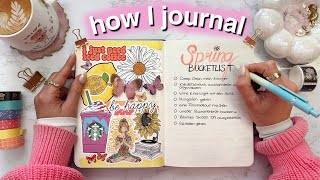 HOW I JOURNAL 🌼 einfache Ideen um dein Notebook zu füllen [upl. by Etnaud]