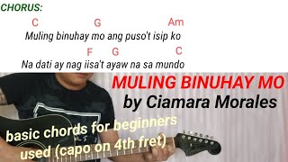 MULING BINUHAY MO by Ciamara Morales play along guitar tutorial with lyrics and chords [upl. by Yrebmik]