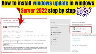 How to Install Windows Updates on Windows Server 2022 [upl. by Lucila]