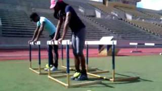 Lashinda Demus Christine Spence Trail leg hurdle drillsG4L [upl. by Elbys]