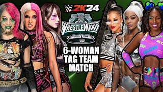 WWE WrestleMania 40  Bianca Belair Jade Cargill amp Naomi vs Damage CTRL  WWE 2K24 Playthrough [upl. by Sivi398]