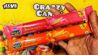 asmr  crem wafers 🍊🍓 asmr viralvideos candy [upl. by Etteoj]