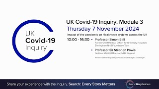 UK Covid 19 Inquiry  Module 3 Hearing  7 November 2024 AM [upl. by Fredie]