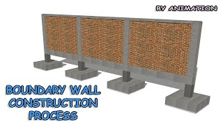 Boundary Wall Construction process [upl. by Nellaf]