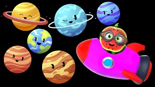 Twinkling Planets Cute Baby Fruits Have A Dancing Party In Space Colorful Sensory Video [upl. by Einra489]