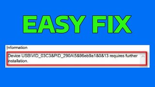 How To Fix Device Requires Further Installation [upl. by Gallenz82]