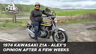 1974 Kawasaki Z1A  quick review after a few weeks [upl. by Ainevul]