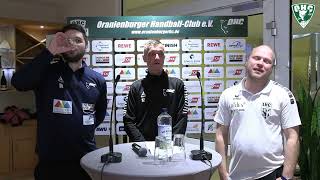 3 Liga NordOst Oranienburger HC  LHC Cottbus 2824  Pressekonferenz [upl. by Ahsennek]