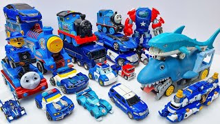 New TRANSFORMERS Blue Color  Car Eating Shark OPTIMUSPRIME BUMBLEBEE SUPERHERO Stopmotion Animated [upl. by Jeanne]