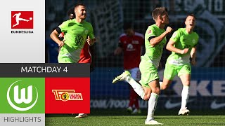 Strong Wolves  VfL Wolfsburg  Union Berlin 21  Highlights  Matchday 4 – Bundesliga 202324 [upl. by Gaivn]