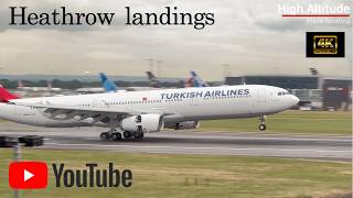 High Altitude Plane spotting London Heathrow Airport Afternoon arrivals [upl. by Eidde555]