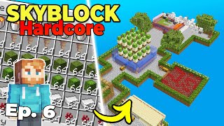 I Built 6 NEW Farms in Skyblock but its Hardcore Minecraft Survival [upl. by Naeloj]