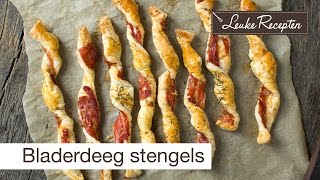 Bladerdeeg stengels met parmaham [upl. by Shuler]