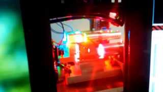 Outdoor lasers  RGB raster laser projector Mixing colors test [upl. by Eintrok949]