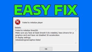 How To Fix Failed To Initialize Direct3D [upl. by Vassell]