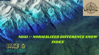 NDSI Normalized Difference Snow Index NDSI [upl. by Yenahc486]