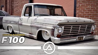 Garage Built Coyote Powered 67 Ford F100 Truck On Air Bags with Patina Paint [upl. by Kilan]