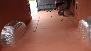 Sheeting the Van Floor  Ducato Van Conversion Part 15 [upl. by Rellim]