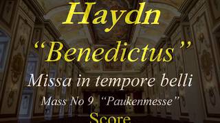 Haydn  Missa In Tempore Belli  Paukenmesse  5 Benedictus  Score [upl. by Ahsenaj]