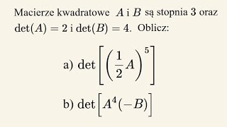 Działania na wyznacznikach macierzy  przykład [upl. by Notgnirrab]