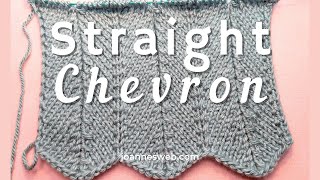 Straight Chevron Knitting Pattern  Zig Zag Knit Pattern Video Tutorial [upl. by Aneeuq484]