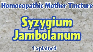 SYZYGIUM JAMBOLANUM Homoeopathic Mother Tincture Uses  DiabetesUrineBlood Sugar Symptoms  BHMS [upl. by Einreb]