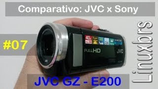 JVC GZ  E200 e Sony DCR  SR68  Especificações e analise  PTBR  Brasil [upl. by Mikol]