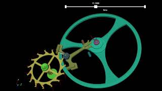 Siconos simulation Watch escapement mechanism ETA 64971 [upl. by Nadnal925]