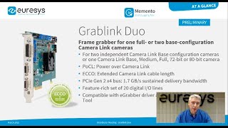 Grablink Duo The new frame grabber for 1 full or 2 baseconfiguration Camera Link camerasV151EN [upl. by Wildee]