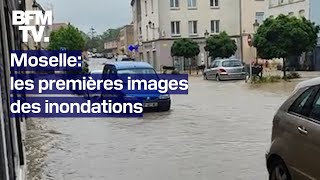 Moselle les premières images des inondations [upl. by Anialam842]