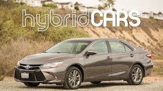 2015 Toyota Camry Hybrid Review  HybridCarscom Review [upl. by Allimrac]