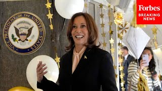 Audience Sings Happy Birthday To Vice President Kamala Harris On Her 60th Birthday [upl. by Ahcsas988]