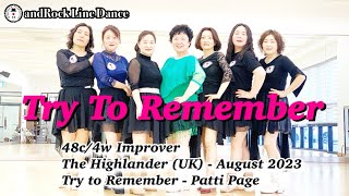 Try To Remember Line DanceImprover  Demo  앤드락라인댄스  민라인댄스코리아고양일산지부 [upl. by Lepper]