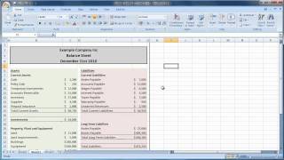 Excel 2007 How to Create a Balance Sheet Guide  Level 1 [upl. by Mohl]