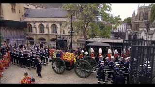 Powerful Mass Pipes and Drums Queen Elizabeth II Funeral procession Mist Covered Mountains Of Home [upl. by Adigirb765]