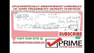 STOCHASTICALLY INDEPENDENT VARIABLES OF JOINT PROBABILITY DENSITY FUNCTION [upl. by Aicele]