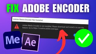 FIX Adobe Media Encoder Not Working With After Effects [upl. by Aelram]