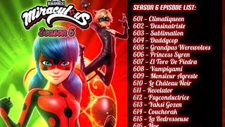 MIRACULOUS LADYBUG SEASON 6 ALL EPISODES TITLES  RELEASE DATE [upl. by Asli550]