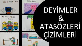 5Sınıf Öğrencilerinin Gözünden Deyimler ve Atasözleri Resimli AnlatımGörsel Sanatlar Etkinlikleri [upl. by Neahs]