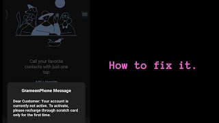 Dear Customer Your account is currently not active  How to fix it in Bangladesh GP SIM card [upl. by Josler]