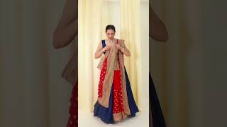 Karwachauth Saree Drape as lehenga sareedraping karwachauth perkymegshindi [upl. by Pump]