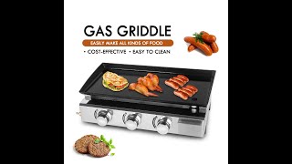 LPG BBQ Plancha Burners Gas Grill Steak Frying Griddle Plancha Enamel Cooking Plate Outdoor [upl. by Emelun]