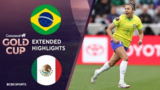 Brazil vs Mexico Extended Highlights  CONCACAF W Gold Cup I CBS Sports Attacking Third [upl. by Macgregor]